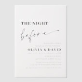 Moderne Minimale nacht voor het repetitief avondet Vellum Uitnodigingen (Voorkant)