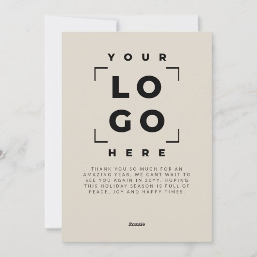 Moderne minimale natuurlijke script boho QRcode Feestdagenkaart (Achterkant)