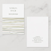 Moderne minimale neutrale groene strepen visitekaartje (Voorkant / Achterkant)