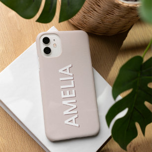 Moderne, minimale neutrale, persoonlijke naam iPhone 16 hoesje