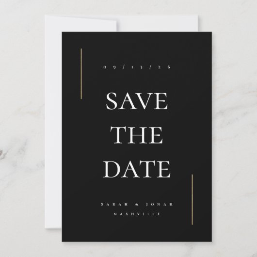 Moderne minimale niet-foto save the date (Voorkant)