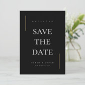 Moderne minimale niet-foto save the date (Staand voorkant)