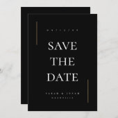 Moderne minimale niet-foto save the date (Voorkant / Achterkant)