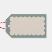 Moderne minimale nieuwjaarssage groene retro golve cadeaulabel (Achterkant Horizontaal)