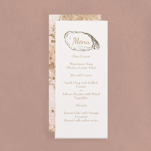 Moderne minimale Oester Pearl Beach bruiloft Menu
