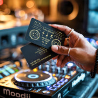 Moderne, minimale omzet voor zwart-gouden dj-muzie