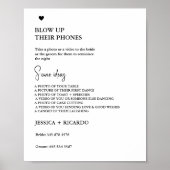 Moderne Minimale Opblazen hun telefoon bruiloft fo Poster (Voorkant)