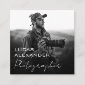 Moderne Minimale OR Code Social Media Fotograaf Vierkante Visitekaartje (Voorkant)