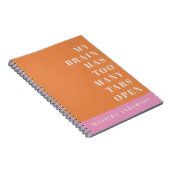 Moderne minimale oranje en roze typografie notitieboek (Rechterzijde)