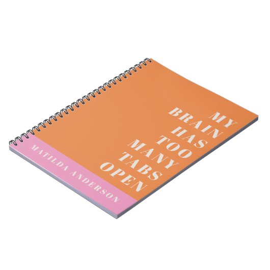 Moderne minimale oranje en roze typografie notitieboek (Linkerzijde)