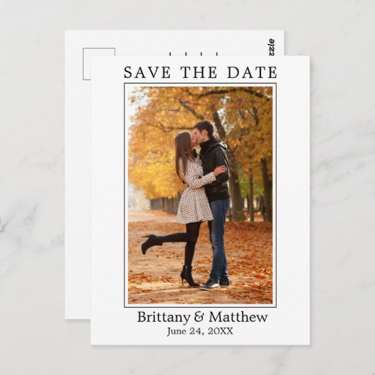 Moderne, minimale paar foto's opslaan Datum Briefkaart (Voorkant / Achterkant)