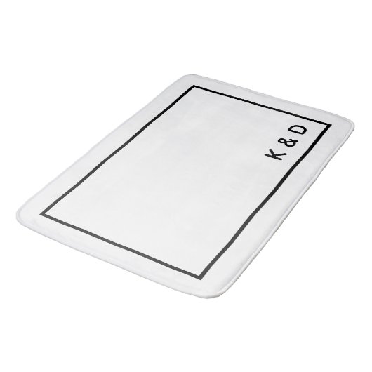Moderne minimale paar Monogram Housewarming Badmat (Gekanteld)