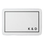 Moderne minimale paar Monogram Housewarming Badmat (Voorkant)