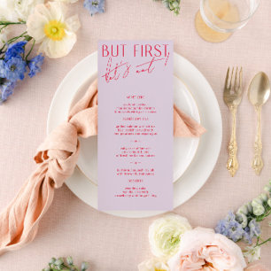 Moderne minimale Paarse en magenta bruiloft-menu Menu
