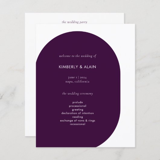 Moderne minimale Paarse geometrische grafische bru (Voorkant / Achterkant)