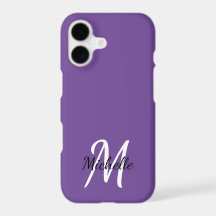 Moderne minimale Paarse monogram naam + Initiaal