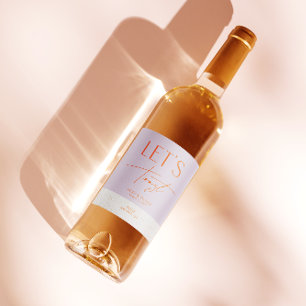 Moderne minimale Paarse speciale bruiloft Wijn Etiket