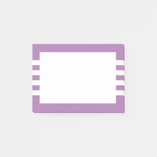 Moderne, minimale Paarse witte strepen Post-it® Notes (Voorkant)