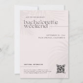 Moderne minimale palmen | Bachelorette Weekend Kaart (Voorkant)