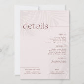 Moderne minimale palmen | Bachelorette Weekend Kaart (Achterkant)