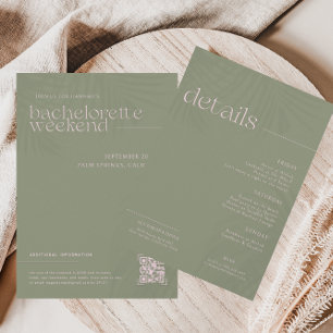 Moderne minimale palmen   Bachelorette Weekend Kaart