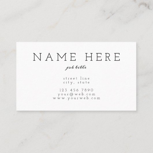 Moderne, minimale pasta-mosterdVisitekaartjes Visitekaartje (Achterkant)