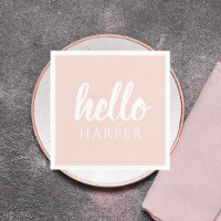 Moderne, minimale Pastel Roze Hallo en u noemt