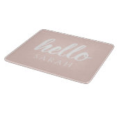 Moderne, minimale Pastel Roze Hallo en u noemt Snijplank (Hoek)