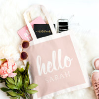 Moderne, minimale Pastel Roze Hallo en u noemt