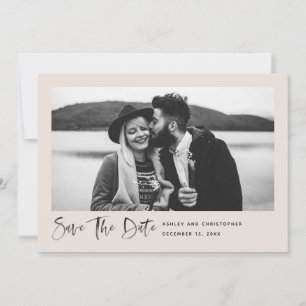 Moderne minimale penseelfoto BLUSH Save The Date