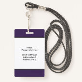 Moderne Minimale Persoonlijke Identiteitskaart van Badge (Achterkant met draagriem)