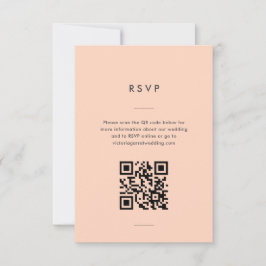 Moderne minimale perzik script bruiloft RSVP kaartje