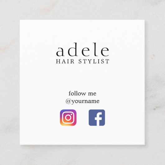 Moderne minimale pieklijst voor sociale media vierkante visitekaartje (Voorkant)