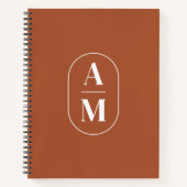 Moderne Minimale Pil Monogram - Terra Cotta Notitieboek (Voorkant)