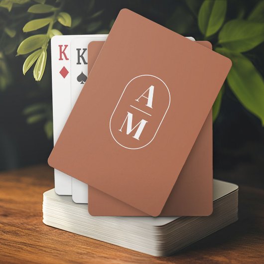 Moderne Minimale Pil Monogram - Terra Cotta Pokerkaarten