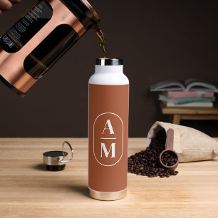 Moderne Minimale Pil Monogram - Terra Cotta Waterfles