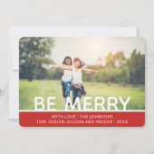 Moderne minimale proeffoto feestdagenkaart (Voorkant)