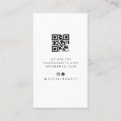Moderne minimale professionele foto QR-code Visitekaartje (Achterkant)