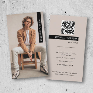Moderne minimale professionele fotografie Beige Visitekaartje