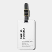 Moderne, minimale professionele laptop bagagelabel (Voorkant verticaal)