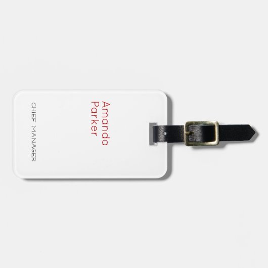 Moderne, minimale, professionele laptop wit bagagelabel (Voorkant horizontaal)