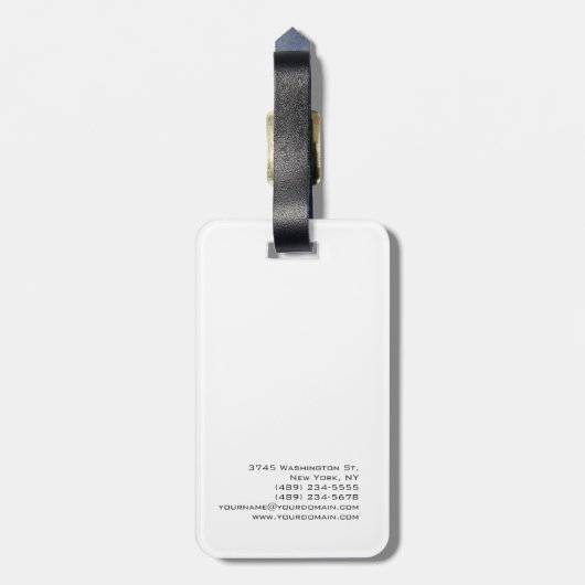 Moderne, minimale, professionele laptop wit bagagelabel (Achterkant verticaal)