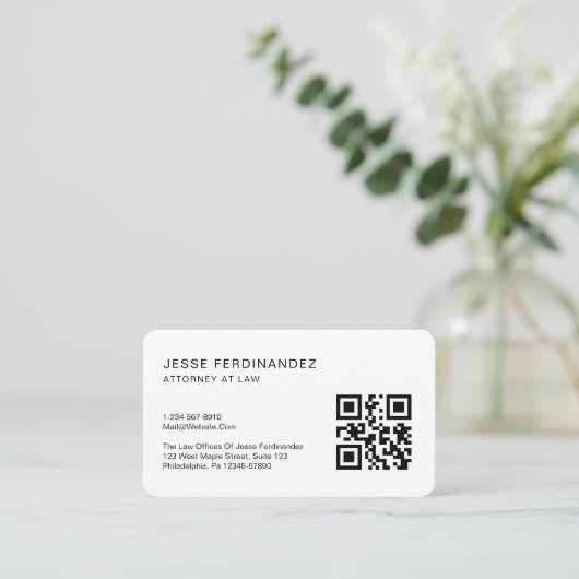 Moderne minimale professionele QR-code Visitekaartje (Staand voorkant)