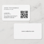 Moderne Minimale Professionele QR Code wit Visitekaartje (Voorkant / Achterkant)