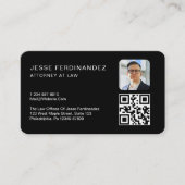 Moderne minimale professionele QR-code zwart Visitekaartje (Voorkant)