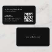 Moderne minimale professionele QR-code zwart Visitekaartje (Voorkant / Achterkant)