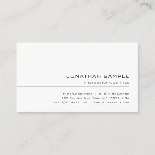 Moderne, minimale professionele Sjabloon legant Visitekaartje (Voorkant)