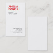 Moderne, minimale professionele standaardgrootte visitekaartje (Voorkant / Achterkant)