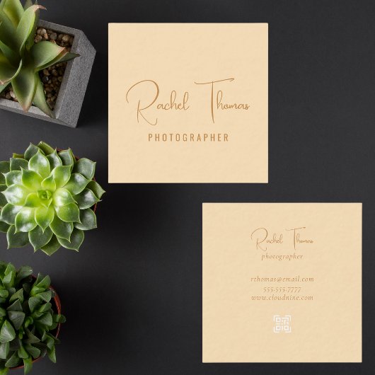 Moderne minimale QR-code Professioneel Vierkante Visitekaartje