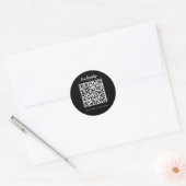 Moderne minimale QR-code Scanable Wedding Registry Ronde Sticker (Envelop)